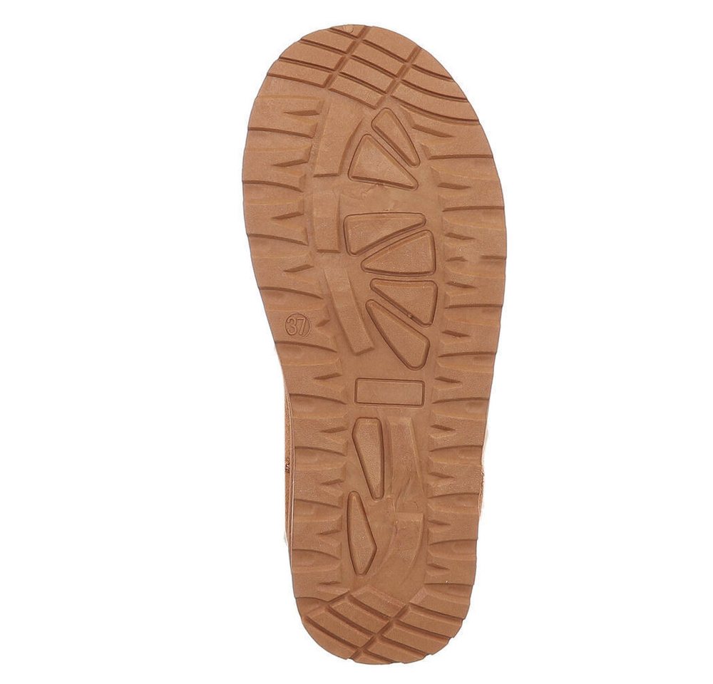 Ital-Design Stilvolle Damen-Lederschuhe für Freizeit und Alltag Snowboots (88519337) Flach Stiefeletten in Camel Bild 4