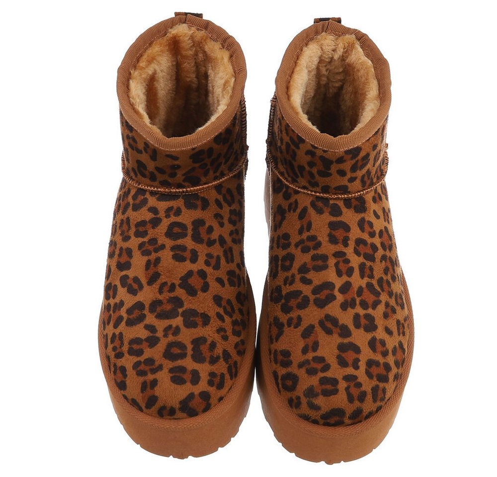 Ital-Design Stilvolle Stiefeletten mit Verzierung für Damen Snowboots (90927540) Flach Stiefeletten in Camel Bild 4