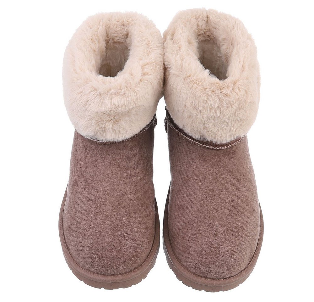 Ital-Design Damen Snowboots Freizeit Snowboots (88460392) Flach Flache Stiefeletten in Hellbraun Bild 3