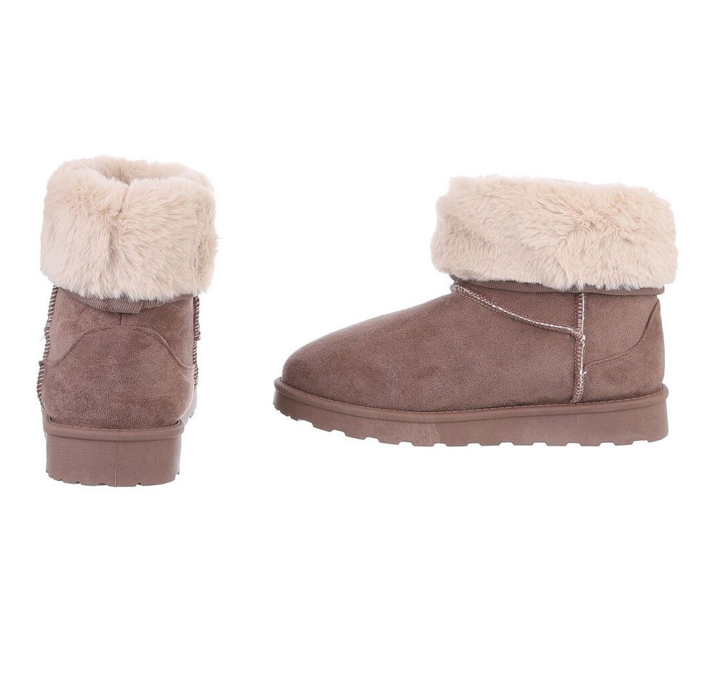 Ital-Design Damen Snowboots Freizeit Snowboots (88460392) Flach Flache Stiefeletten in Hellbraun Bild 4