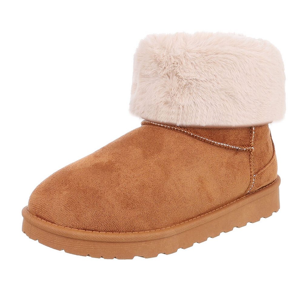 Ital-Design Damen Snowboots Freizeit Snowboots (88460410) Flach Flache Stiefeletten in Camel