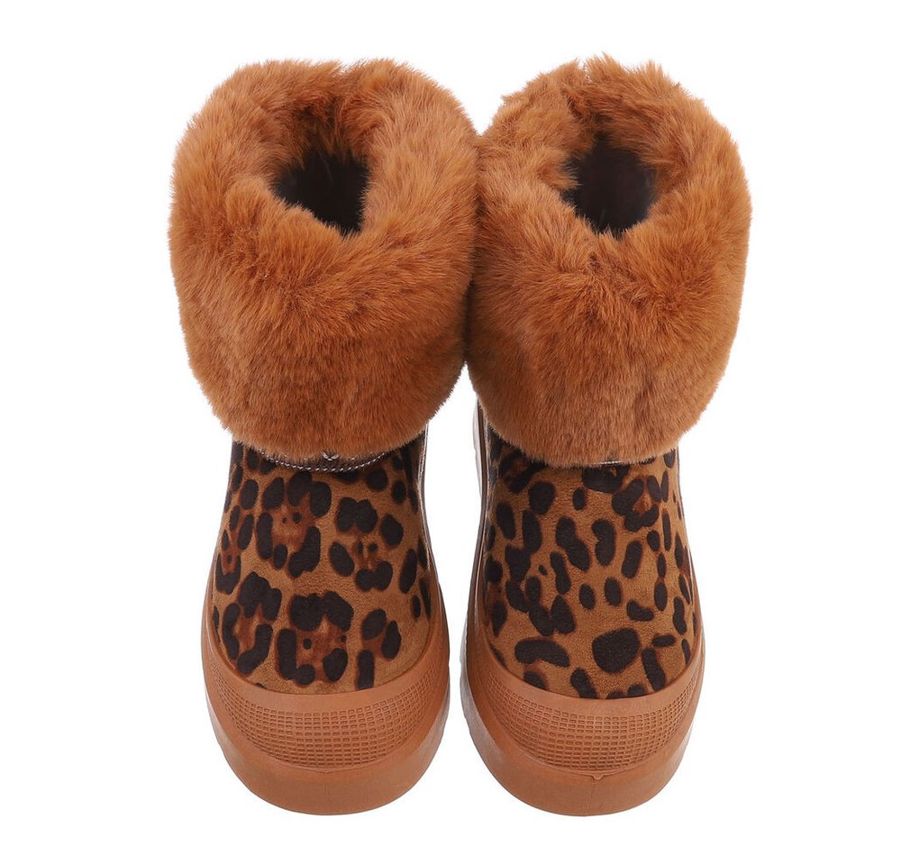 Ital-Design Damen Snowboots Freizeit Snowboots (87531732) Flach Stiefeletten in Leo Bild 2