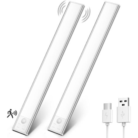 Schrankleuchte, Wiederaufladbare Led-innenbeleuchtung, Kabellose, Dimmbare Led-leuchte Mit Bewegungssensor, Led-leuchte Für Kleiderschrank, Abstellraum, Treppenhaus, Küche (31 Cm – 2er-pack, 6000 K)