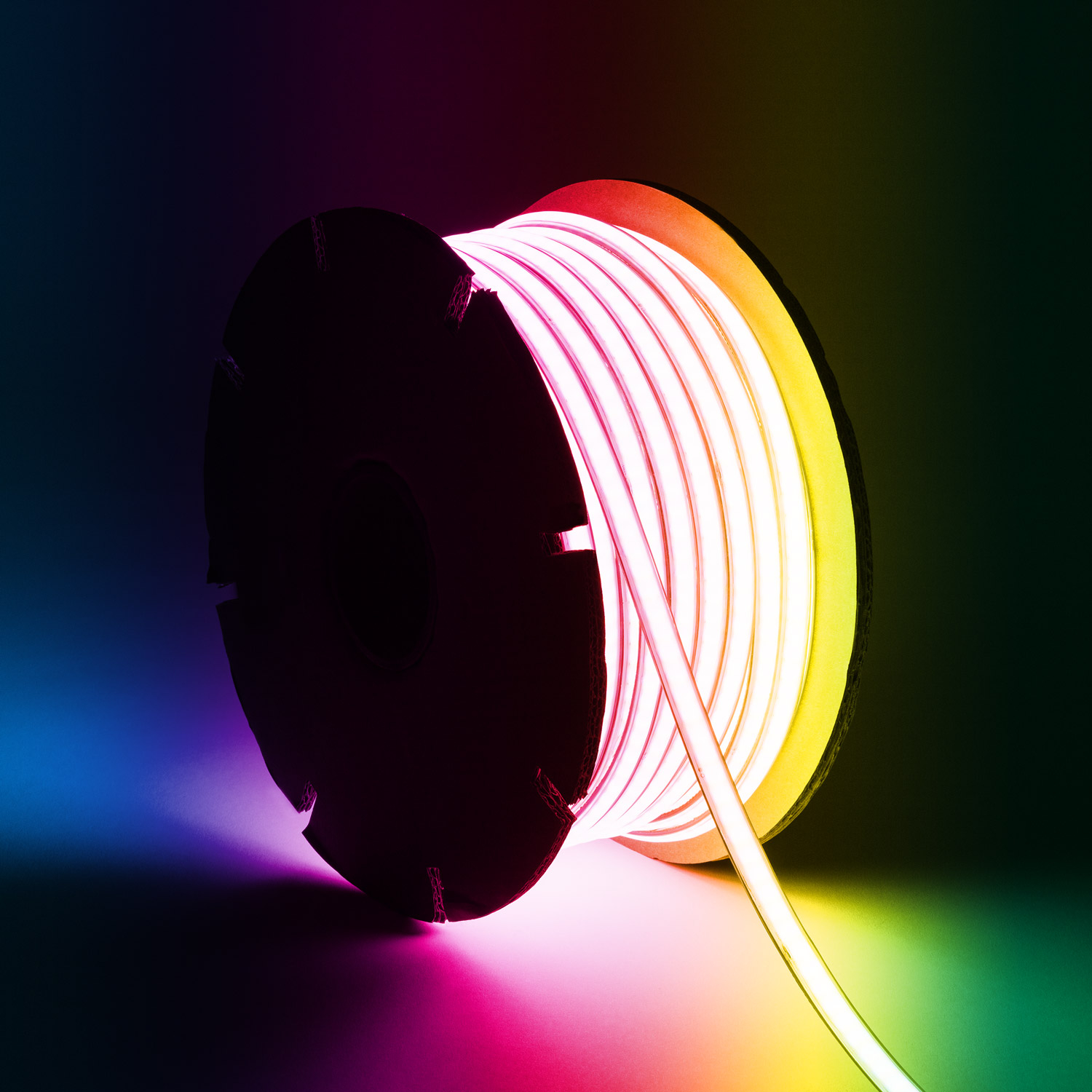 Led Streifen Rgb 220v Wcob 420led/m Rolle 50m 15w/m Silicone Flex Breite 12mm Ip65 Schnitt 50cm Ir-fernbedienung