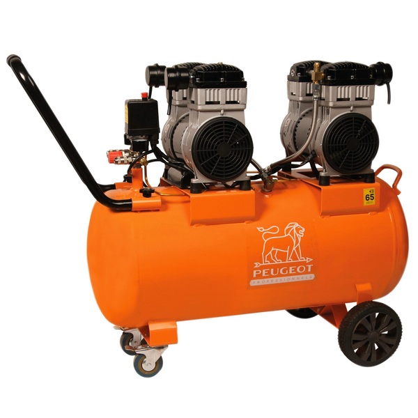 Kolbenkompressor 2x1,2 Kw - 80 Liter - 24,2 M3/h - 230 V - Schalldämpfer 65 Db - Peugeot Professionnels - Pcap80sh24