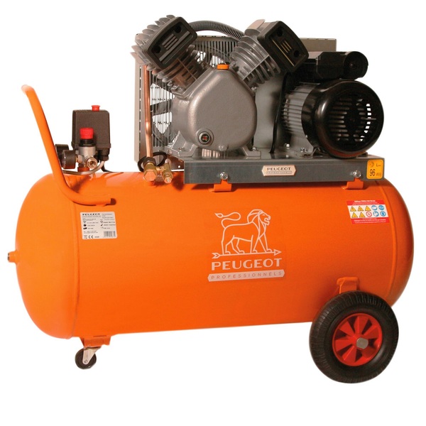 Kolbenkompressor 2,2 Kw - 100 Liter - 21 M3/h - 230 V - V-zweizylinder - Peugeot Professionnels - Pcap100vm21