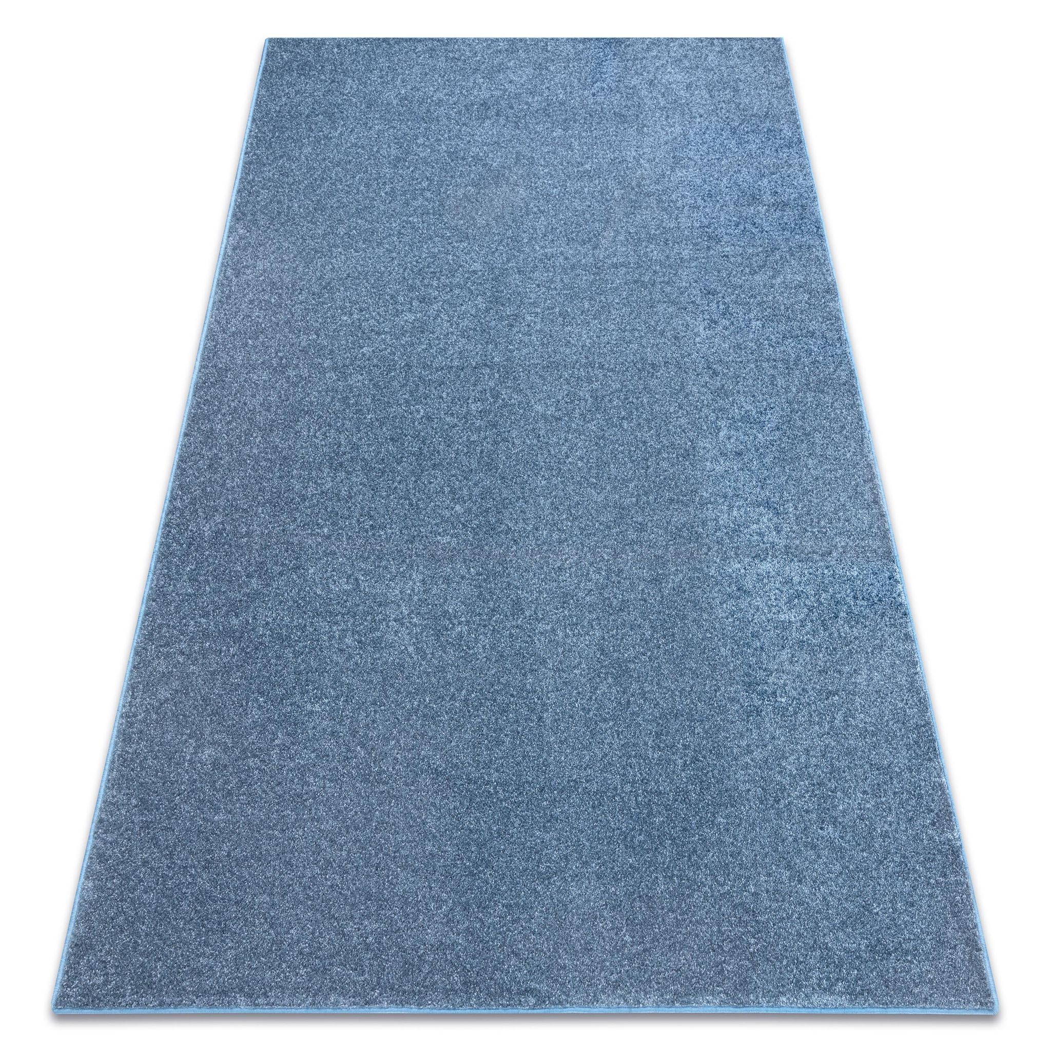 Teppich Teppichboden Santa Fe Blau 74 Eben, Glatt, Einfarbig Blue 400x450 Cm