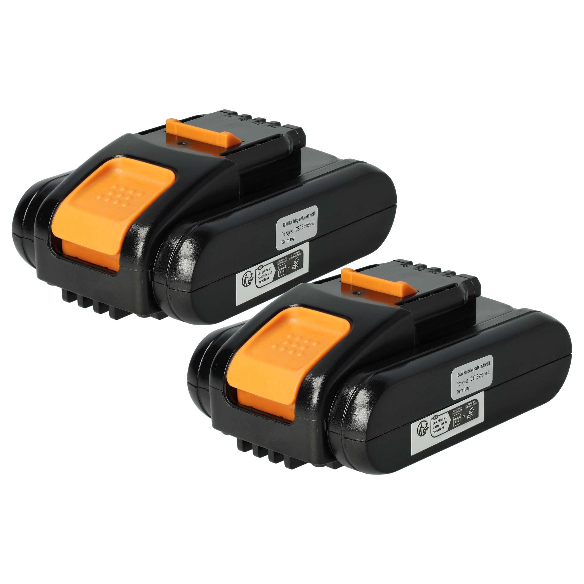 Vhbw 2x Akku Kompatibel Mit Worx Wg251.5, Wg180, Wg259e.9, Wg255e, Wg259e, Wg255e.5, Wg259, Wg251e, Wg251, Wg184e Werkzeug (1500 Mah, Li-ion, 20 V)