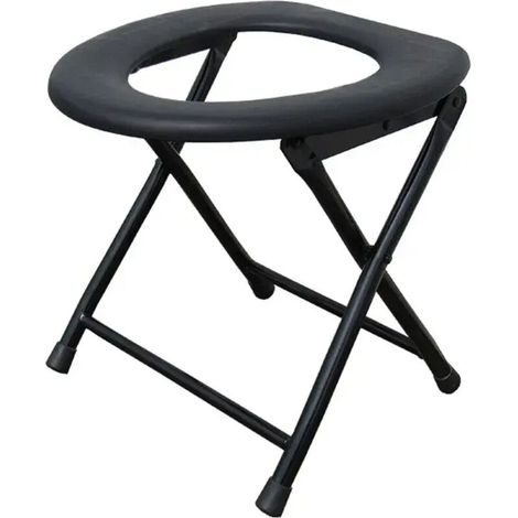 (schwarz) Tragbarer, Faltbarer Toilettensitz Für Den Außenbereich, Geeignet Für Erwachsene, Rutschfest Und Robust Für Reisen Und Camping