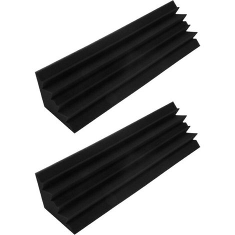 Bassfallen Aus Akustikschaumstoff, Breitbandabsorber, 12x12x48cm, Schwarz (2 Stück)