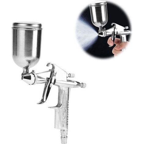 Enowelir Professionelles Hochdruck-farbspritzpistolen-set, Druckluft-farbspritzpistole, Schwerkraft-farbspritzpistole, 125 Ml 0,5 Mm Düse