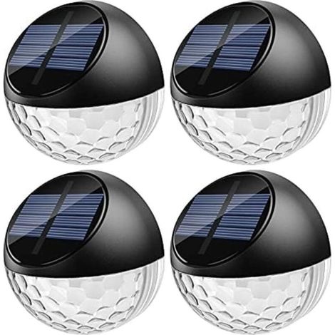 Enowelir 4er-set Led-solar-wandleuchten, Außenwandleuchten, Ip65 Wasserdicht, Dekorative Beleuchtung, Warmweißes Licht, Zaunbeleuchtung, Wand, Terrasse, Garten, Eingang, Treppenhaus, Hof, Einfahrt [cl