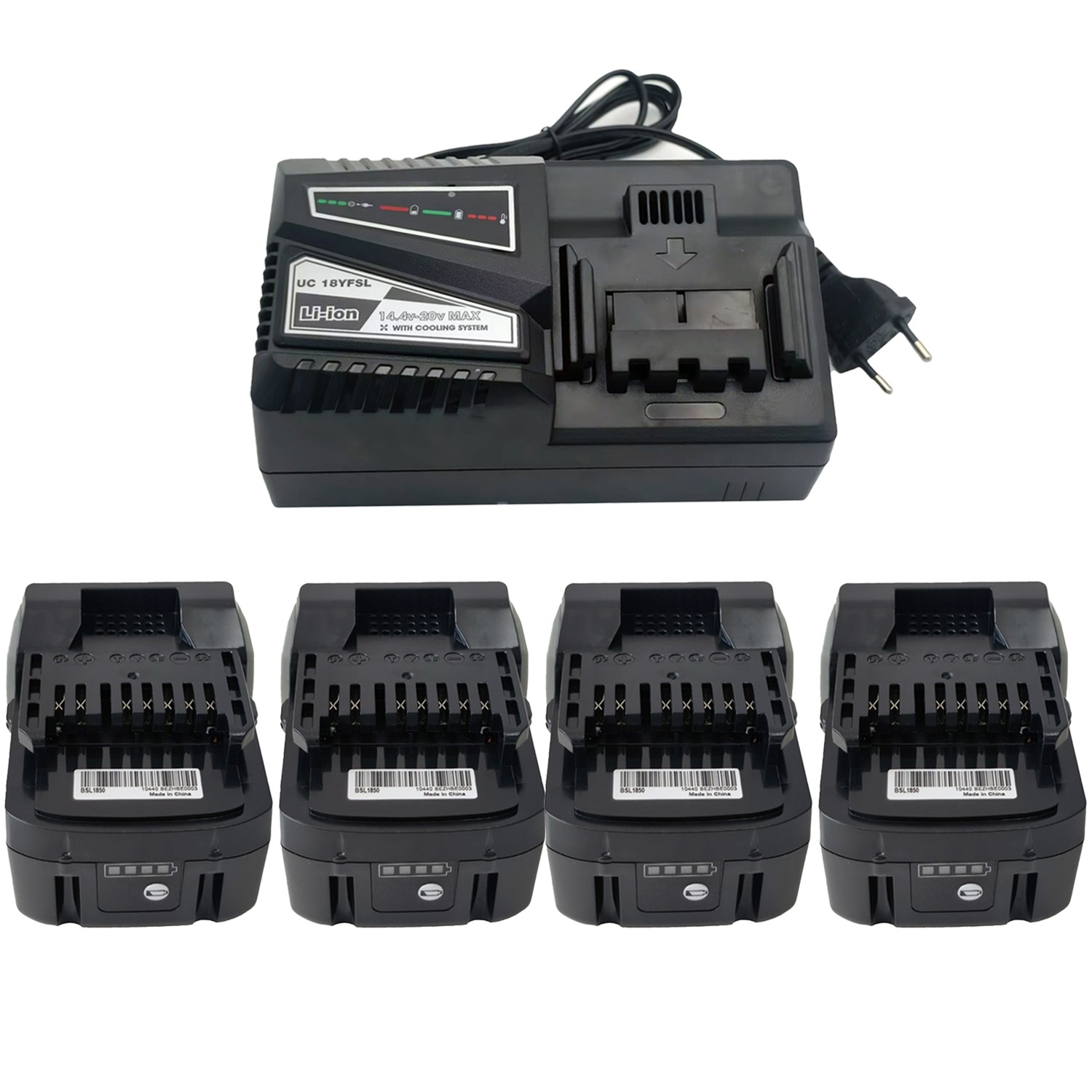 4x Bsl1850 18 V 5,0ah Akku Und Uc18yfsl Ladegerät Für Hitachi / Hikoki Bsl1830 Bsl 1815 Bsl1815x Bsl1815s Bsl1830c Bsl 1830 Bsl 1850 330557 330139