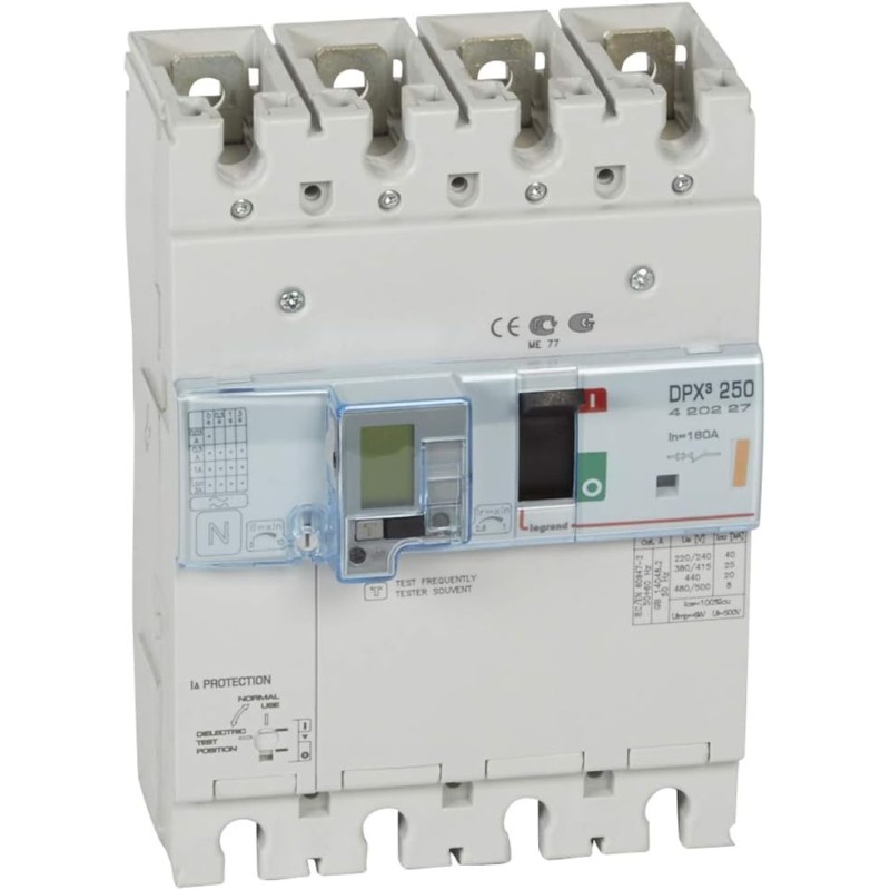 Legrand 420227 Leistungsschalter Dpx³ 250 – Magnetothermisch, Mit Fehlerstromschutz – 25 Ka