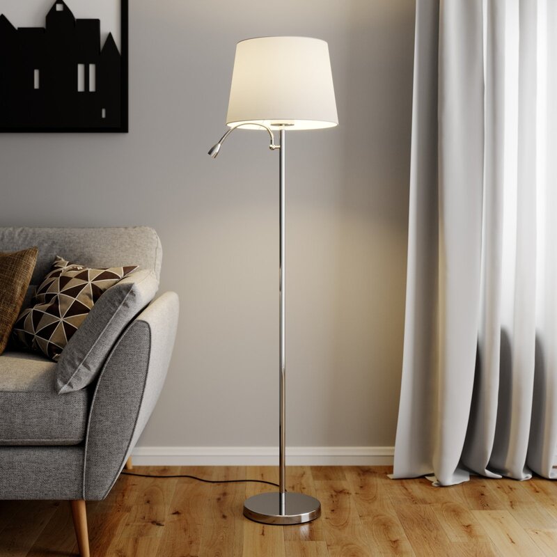 [gebraucht] B-ware Lindby Benjiro Stoff Stehlampe Led Leselicht Wohnzimmerleuchte Standleuchte 175