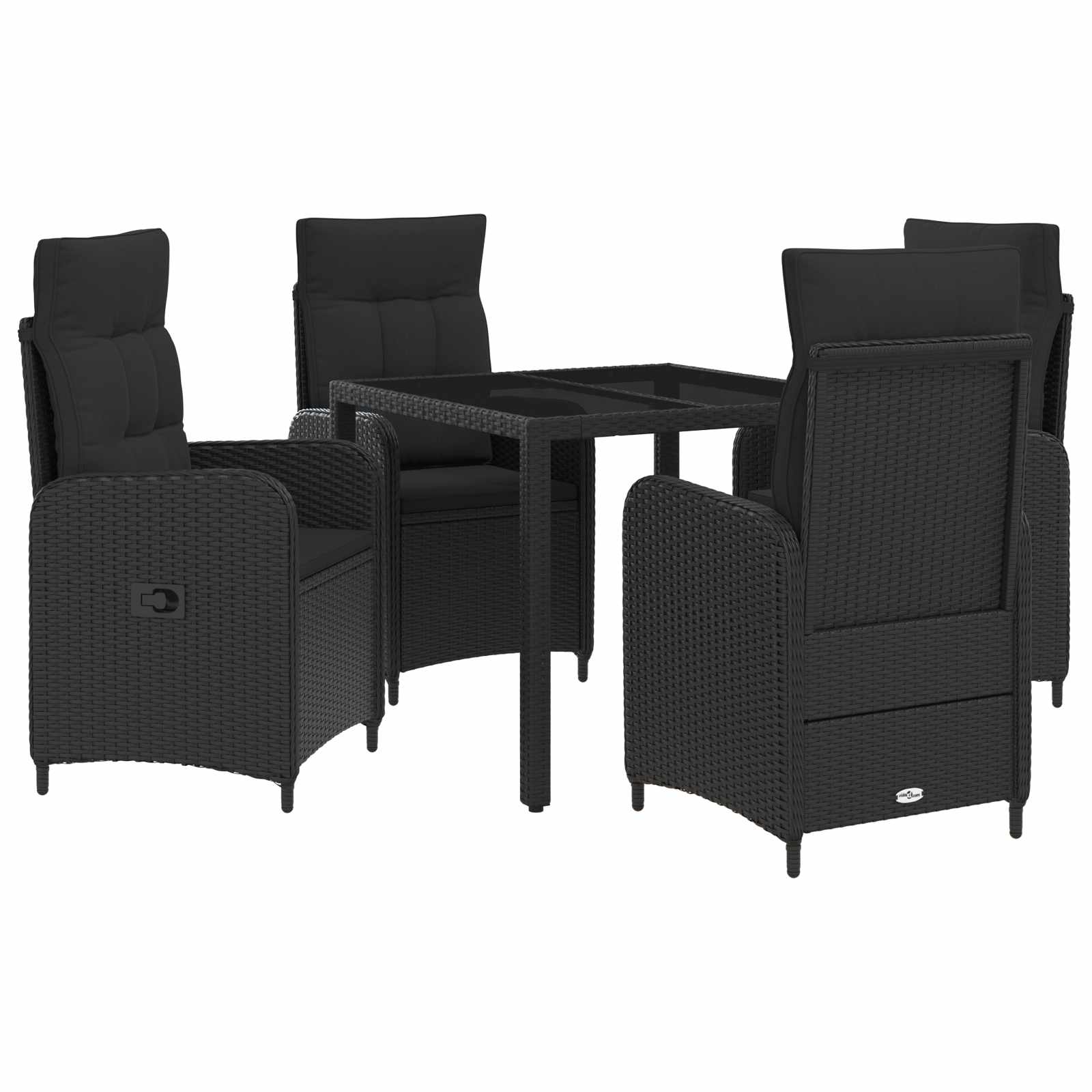 Maison Exclusive - Outdoortisch-set 5 Stk. Schwarz 90 X 90 X 75 C