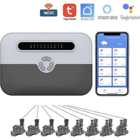 Intelligenter Wlan-bewässerungscontroller – Zonentimer – Kompatibel Mit Alexa Und Google Home – Automatische Wettersteuerung – Netzbetrieb – 2b
