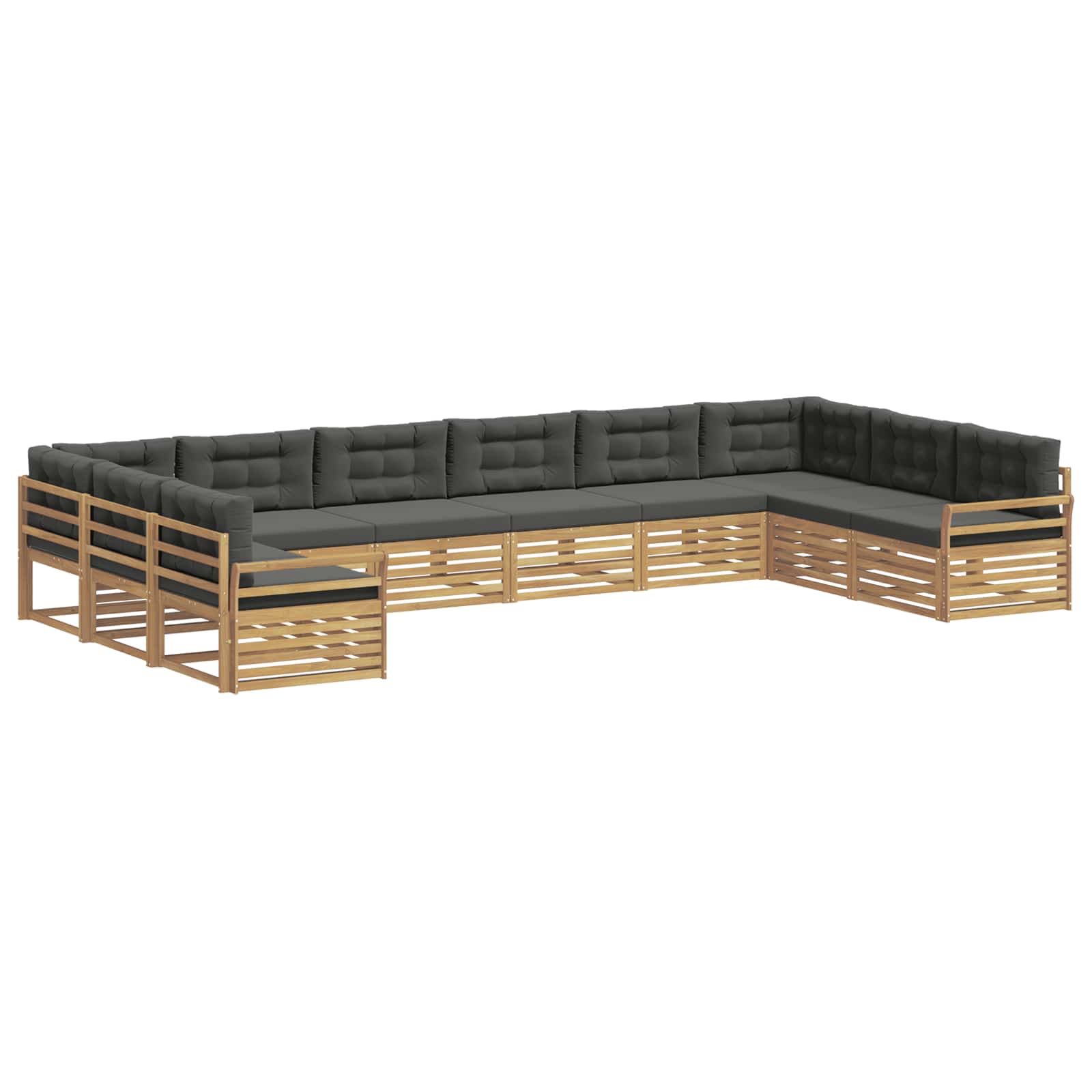 Sofagarnituren 10 Stk. 10-sitzer Weiß Und Anthrazit Polyester Vidaxl