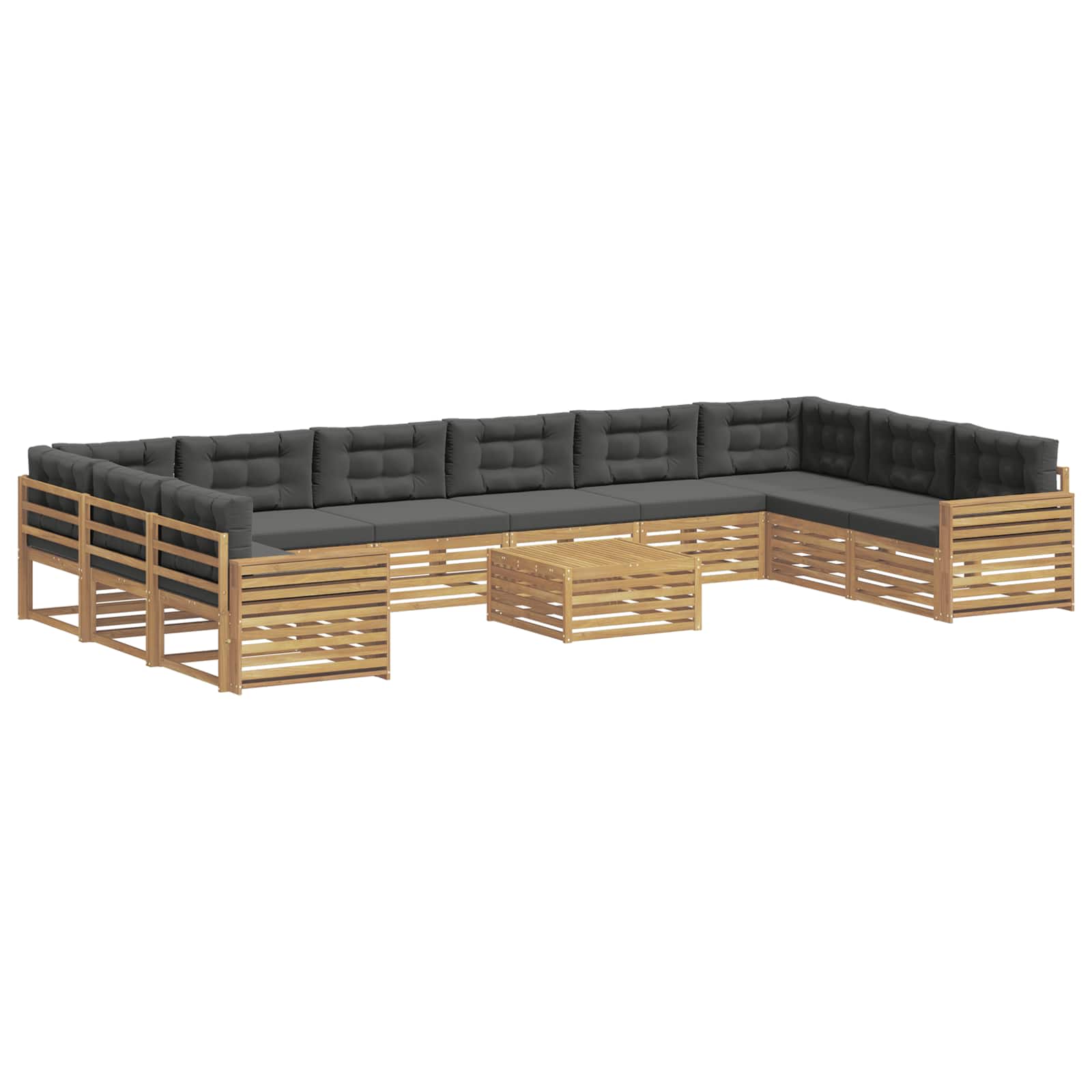 Sofagarnituren 11 Stk. 10-sitzer Weiß Und Anthrazit Polyester Vidaxl