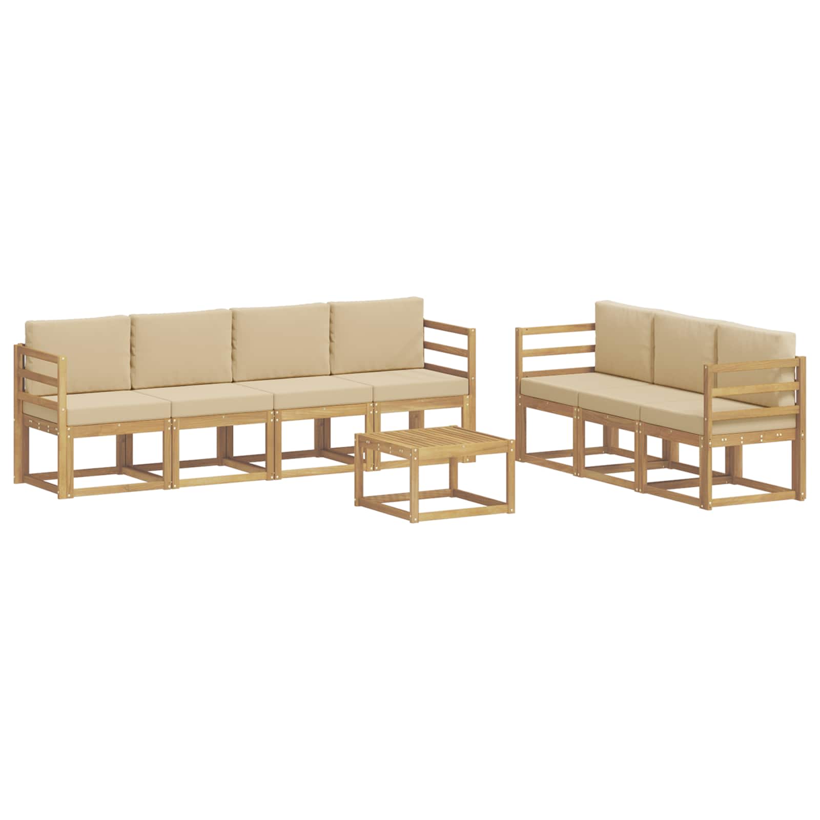 Outdoor-sofagarnitur 7 Stk. 7-sitzer White And Beige Vidaxl