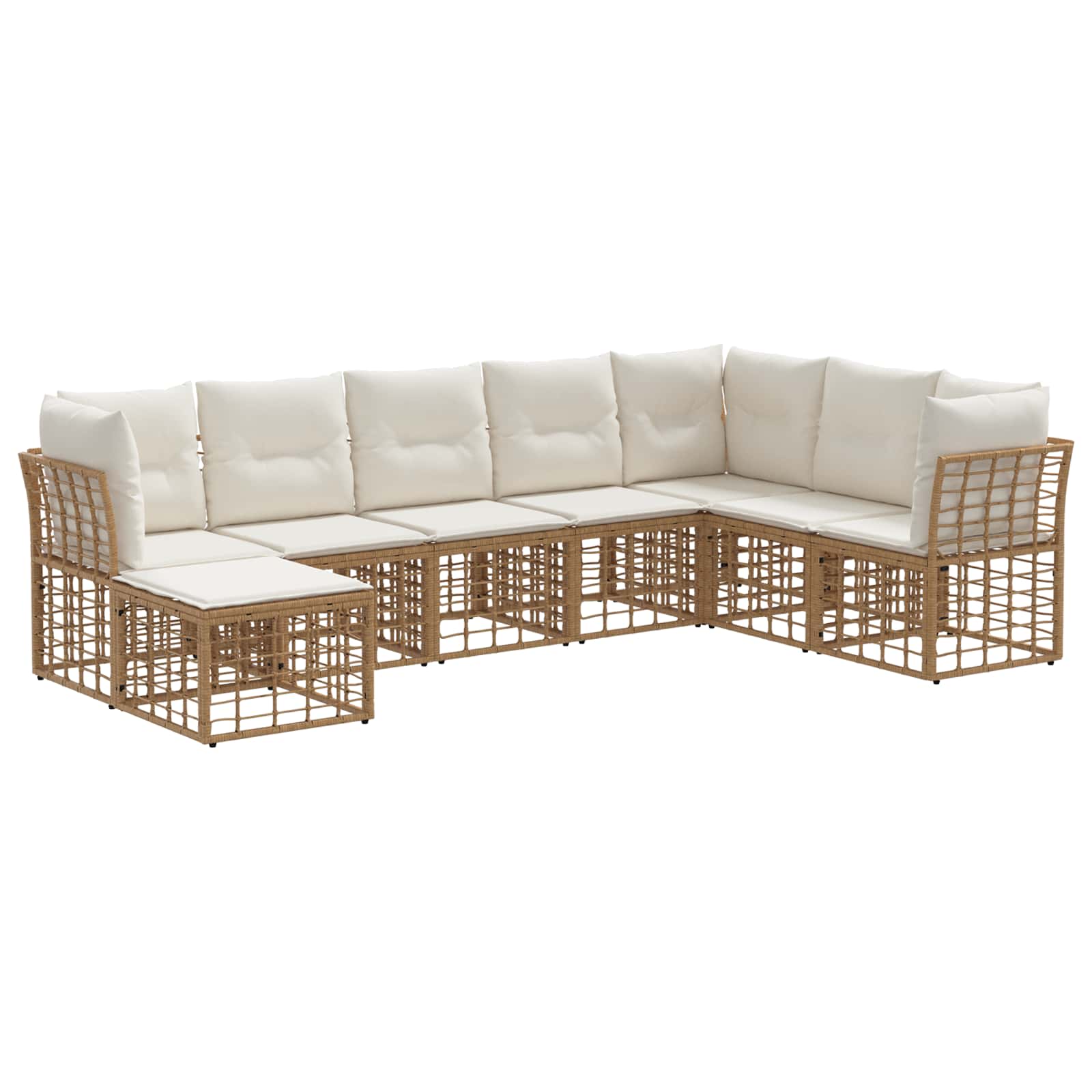 Outdoor-sofagarnitur 8-sitzer Natur Polyester Vidaxl