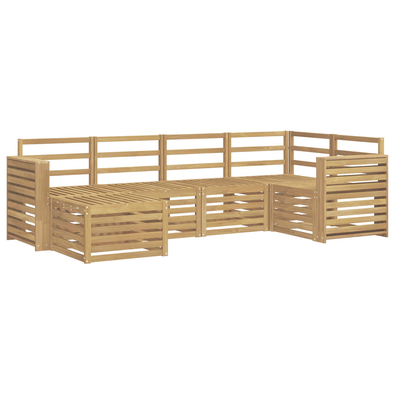 Outdoor-sofagarnitur 6 Stk. 5-sitzer Weiß Polyester Vidaxl
