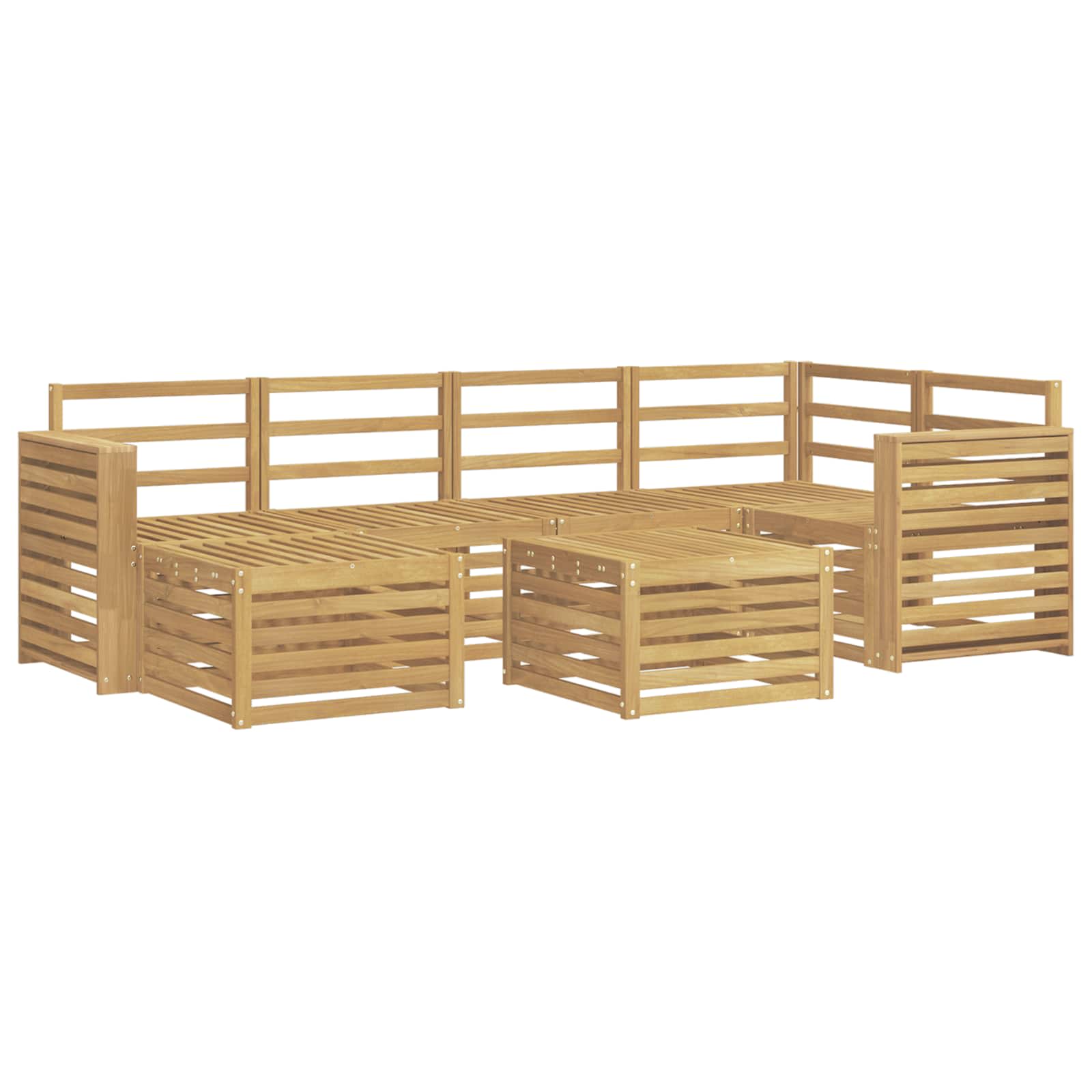 Outdoor-sofagarnitur 7 Stk. 5-sitzer Weiß Polyester Vidaxl