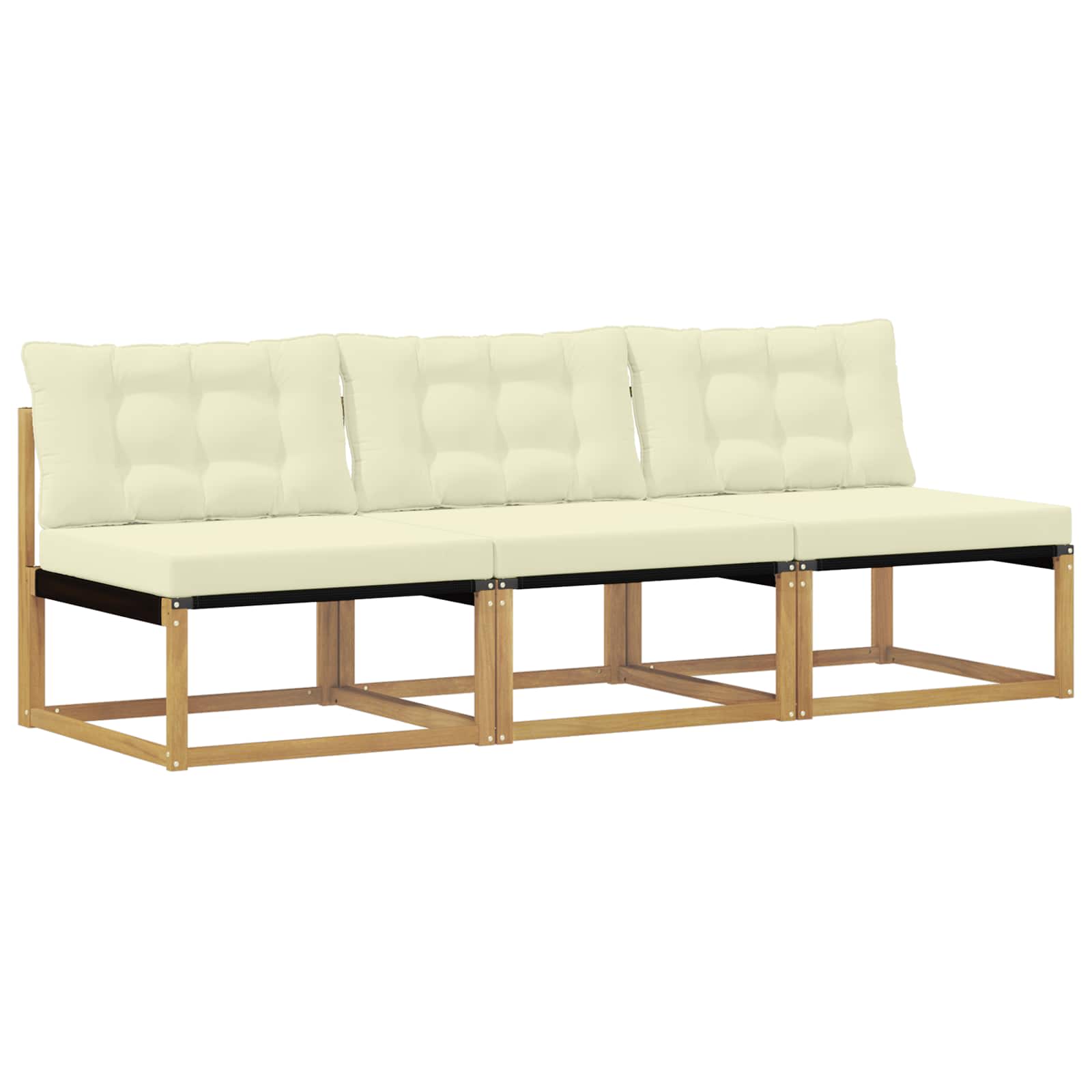 Vidaxl Outdoor Middle Sofa 3-seater Solid Acacia Wood