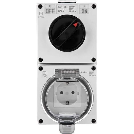 Ulisem Ip66 Wasserdichter Wandsteckeradapter Mit Schalter (gb-stecker)
