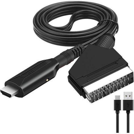 Scart-zu-hdmi-konverter Mit Hdmi-kabel, Für Full-hd-fernseher (720p/1080p), Dvd-, Vhs- Und Videorecorder