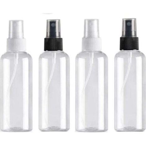 4er-pack Sprühflaschen – 100 Ml – Leere Reiseflaschen – Wiederverwendbarer Kunststoff – Transparent – Taschenzerstäuber – Sprühflaschen – Kosmetik-sprühkappen