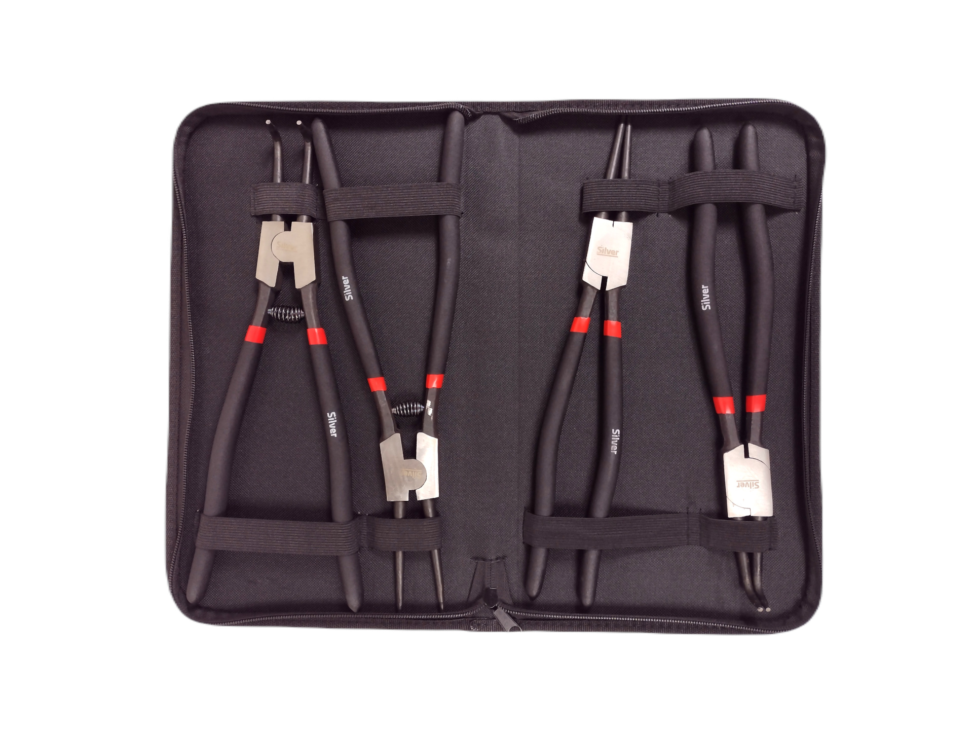 13" Silbernes Sicherungsringzangen-set Im Etui, 4-teilig