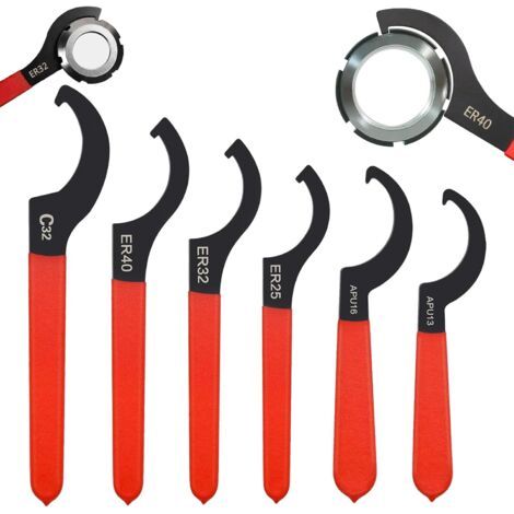 Bunthaus Kerbstiftschlüssel, 6-teiliges Universelles C-förmiges Hakenschlüssel-set, Verstellbarer Schraubenschlüsselsatz, Schraubenschlüsselsatz Für Stoßdämpferspanner, Zum Anziehen Oder Lösen Von Mut