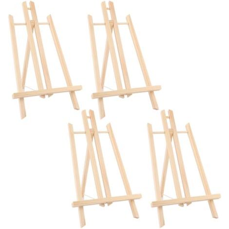 Bunthaus Set Mit 4 Tischstaffeleien Aus Holz, 40 Cm Hoch - Höhenverstellbar - Zusammenklappbar - Kleine Staffelei Zum Malen, Präsentieren Von Fotos, Für Kunst Und Handwerk