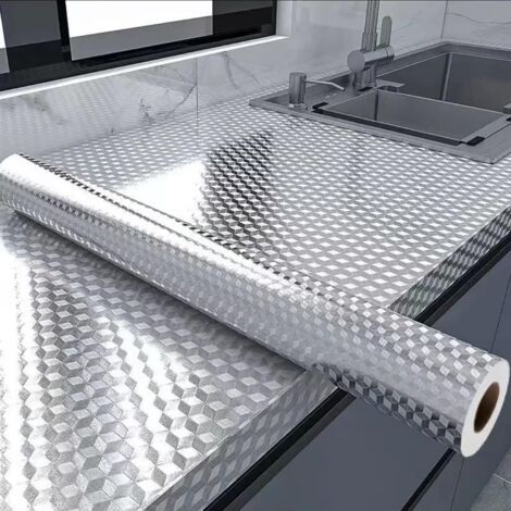 Bunthaus (40 X 500 Cm) Wasserdichte Und Ölbeständige, Selbstklebende Aluminiumtapete Für Küchen, Büros Und Schränke Abziehbar