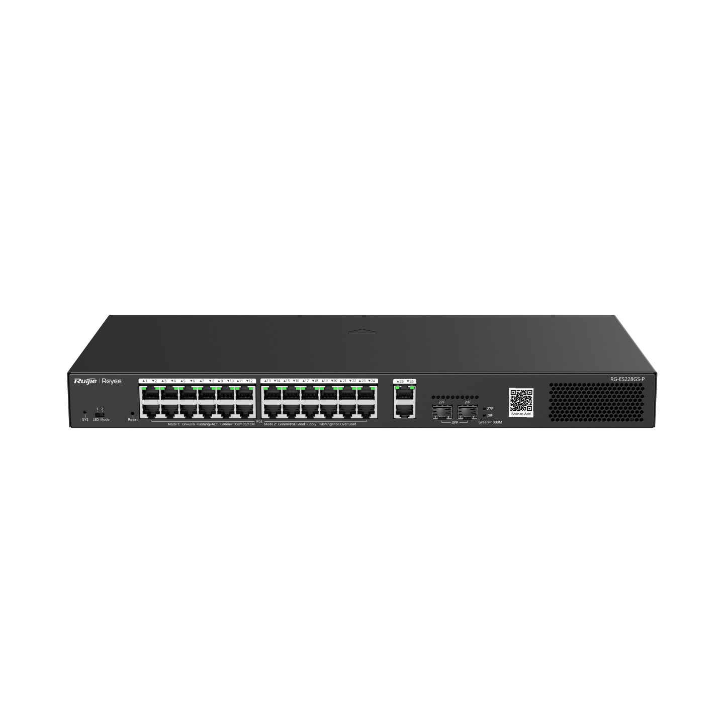 Ruijie Networks Rg-es228gs-p Network Switch Managed Gigabit Ethernet (10/100/1000) Power Over Ethernet (poe) Black