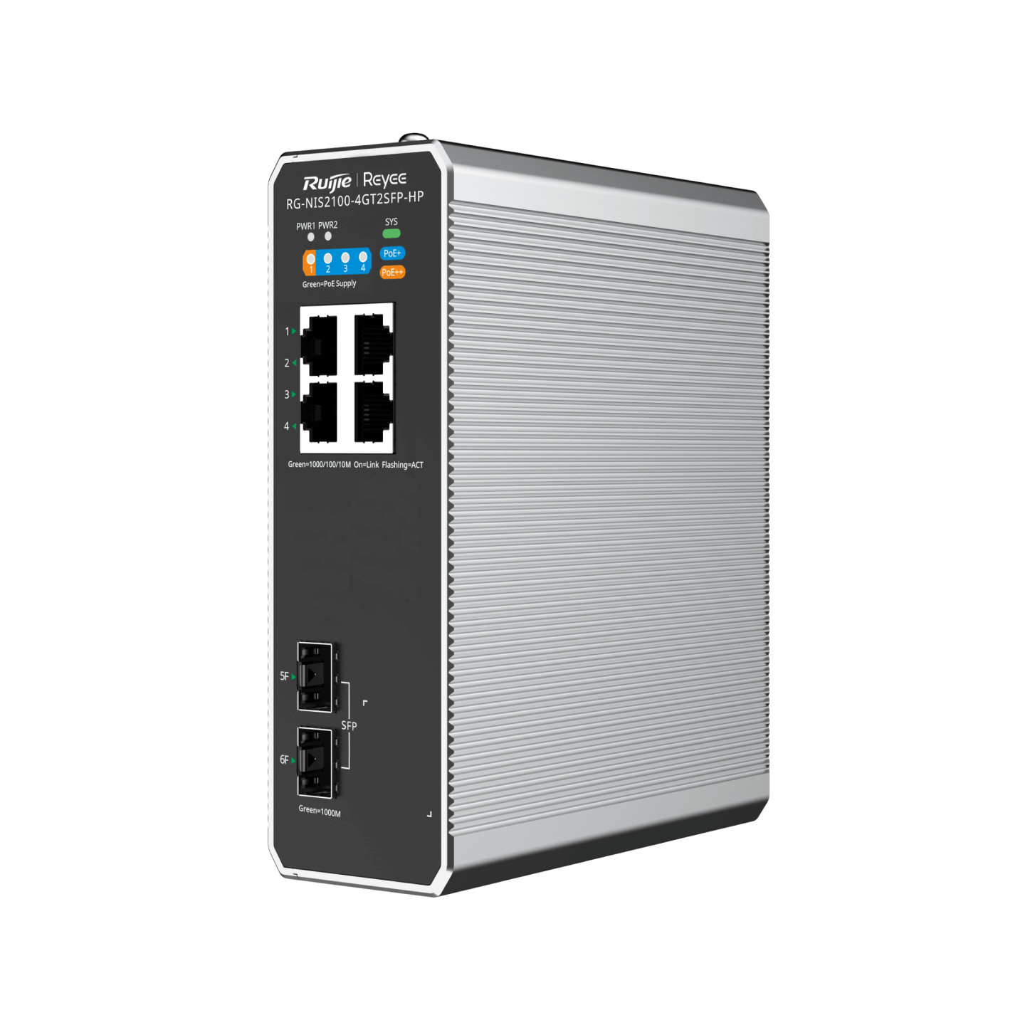 Ruijie Networks Rg-nis2100 Managed L2 Gigabit Ethernet (10/100/1000) Power Over Ethernet (poe) Black, Stainless Steel