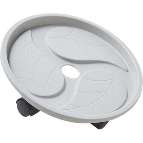 Runder, Mobiler Pflanzenständer Mit Rädern, Ablage Und Blumentopfhalter Für Den Innen- Und Außenbereich, Grau, 20 Cm (8 Zoll).