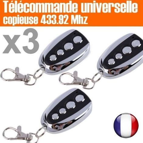 Set Mit 3 Universal-fernbedienungen (433,92 Mhz) Für Garagentore, Alarmanlagen Und Beleuchtung - Anleitung (französisch)