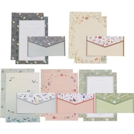 Sets / 45 Stück Briefumschläge Und Briefpapier Mit Blumenmuster, Schöne Briefumschläge, Schulset Für Die Schule