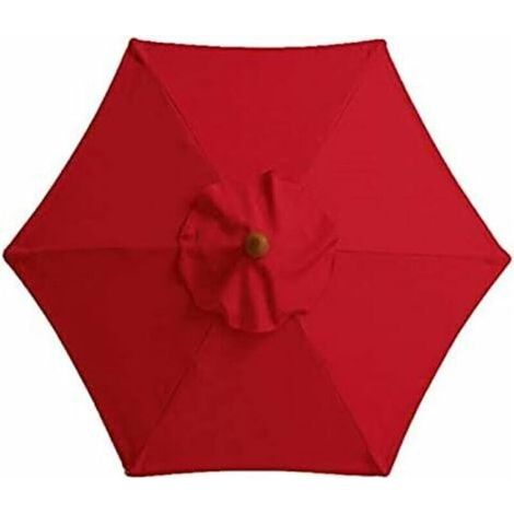 Gartenschirm Mit 6 Stabilen Streben, Strandschirm, Gartenschutz, Für Balkon, Terrasse, Patio, Pool (3 M Durchmesser) – Rot – Rw Sonnenschirmzubehör