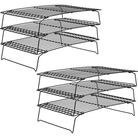 Set Mit 2 Stapelbaren 3-stöckigen Kühlgittern Für Kuchen (25 X 40 Cm) - Rwcuisine & Household / Baking / Baking Utensils / Cooling Racks