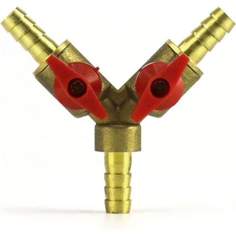 Enowelir 3-wege-schlauchverteiler, Messing-zink-legierung, 8-mm-kugelhahn Für Wasser, Öl Und Gas Zur Gartenbewässerung (1 Stück)