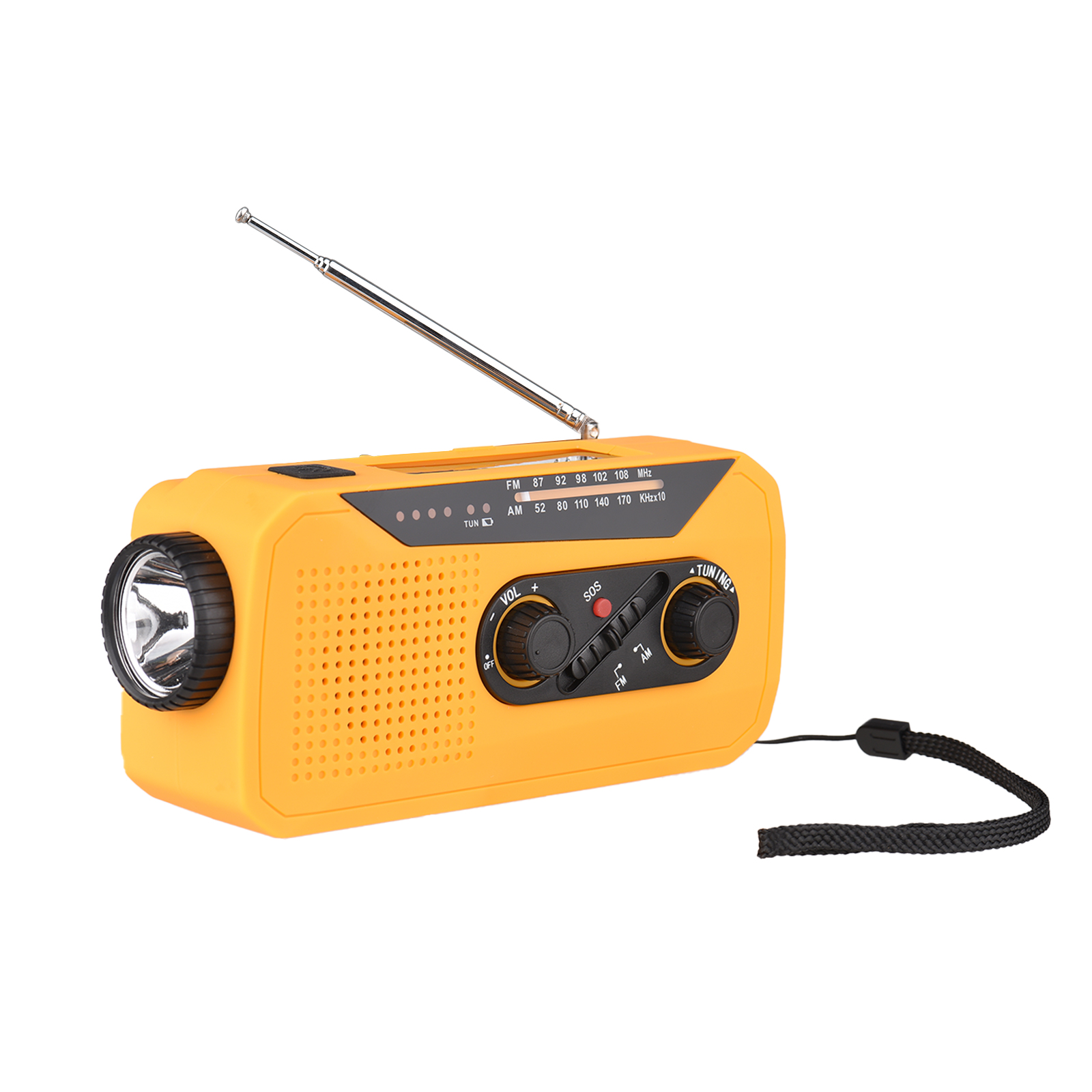 Radio Solaire À Manivelle D'Urgence Avec Batterie Rechargeable, Alarme Sos, Radio Am/fm, Lampe Torche Puissante, Prise Casque Et Port Usb, Idéale Pour Le Camping Et La Randonnée.