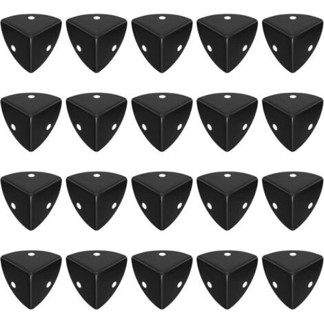 Bunthaus 20 Stück Metall-tischeckenschoner, Metall-eckenschützer, Metall-eckenschutz, Metall-möbeleckenschützer (schwarz)