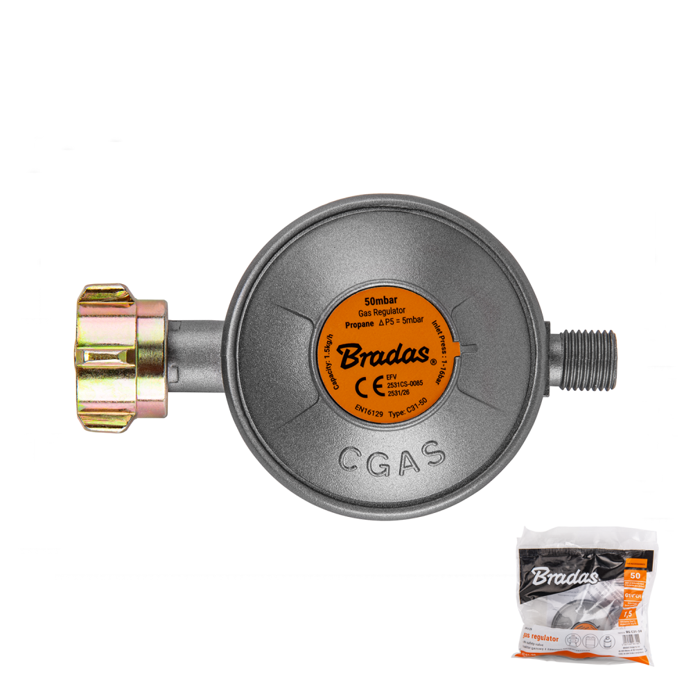 Gasdruckregler Bradas Efv 50 Mbar 1.5 Kg/h