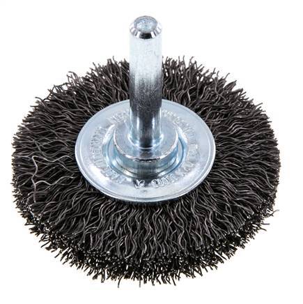 Rundbürste 50x10 mm 6 mm Schaft Stahldraht 0,3 mm geriffelt Bild 2