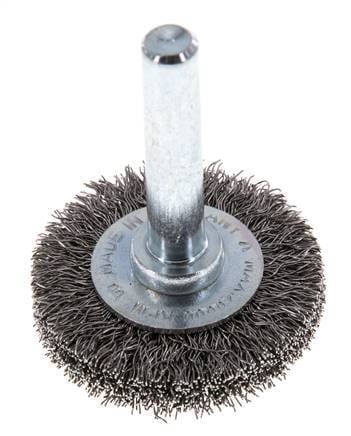 Rundbürste 30x6 mm 6 mm Schaft Stahldraht 0,2 mm geriffelt