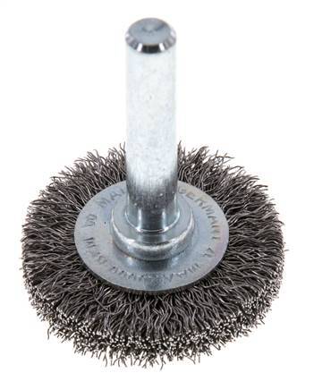 Rundbürste 30x6 mm 6 mm Schaft Stahldraht 0,2 mm geriffelt Bild 2