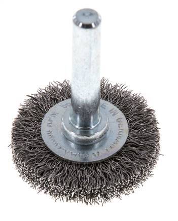 Rundbürste 30x6 mm 6 mm Schaft Stahldraht 0,2 mm geriffelt Bild 3